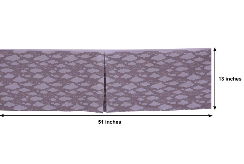 Bacati Clouds in The City Grey Clouds Crib/Toddler Bed Skirt Dust Ruffle, White/Grey - Image 4